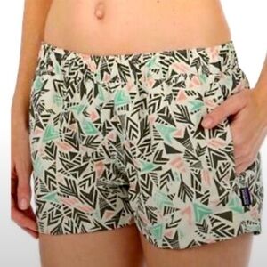 PATAGONIA BARELY BAGGY QUIVER AND QUILL SHORTS WOMENS‎ SIZE MEDIUM DRAWSTRING